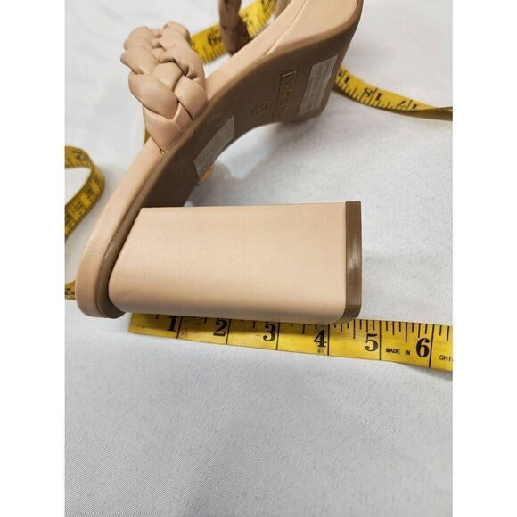 DREAM PAIRS Size 11 Nude Two Braided Strap Platform Heels Sandals Block Heel - Picture 8 of 9